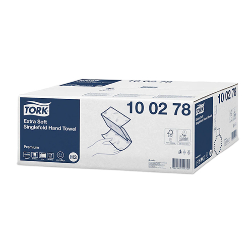 Prosoape de maini din hartie, pliate in V Extra Soft Singlefold , Tork