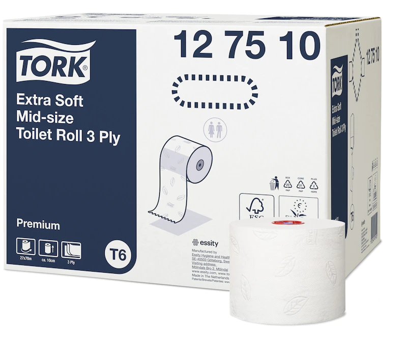 Hartie igienica rola compacta Extra Soft, Tork Twin Mid-Size