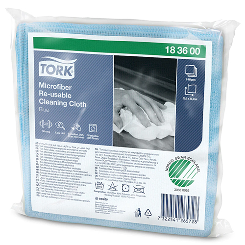 Laveta din microfibra Microfibre Reusable, albastru, Tork