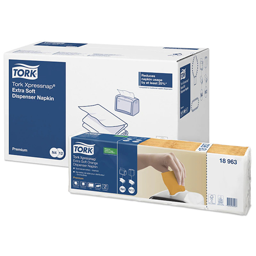 Servetele de masa pentru dispenser Xpressnap, Extra Soft 1/2 portocaliu, Tork