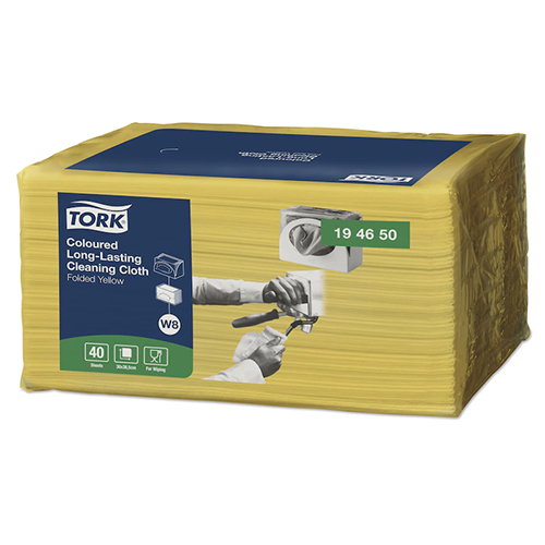 Lavete multifunctionale pliate pentru utilizare indelungata Long-Lasting, Tork, albastru galben 