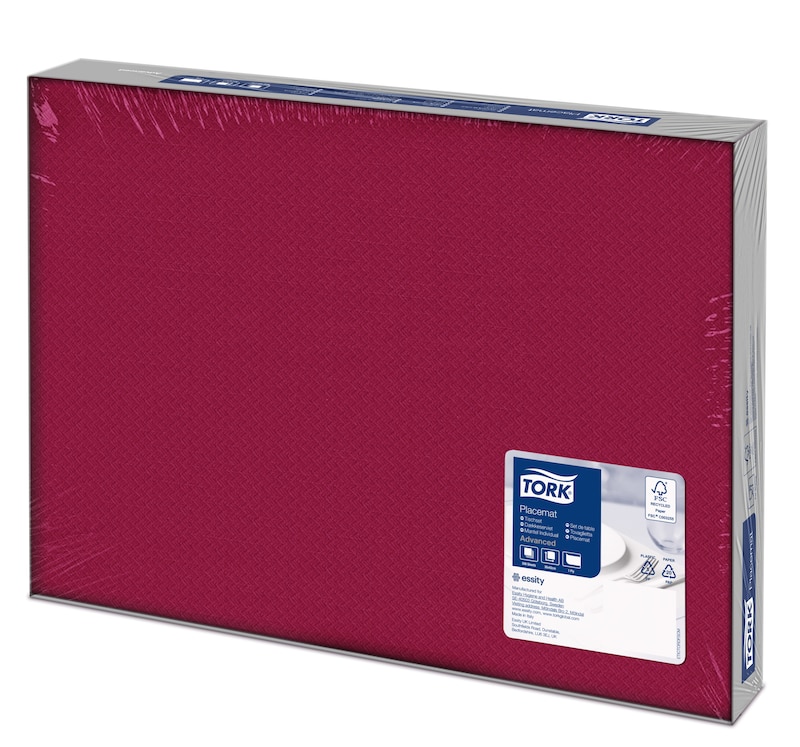 Suport farfurie din hartie 42 x 30 cm, Tork, rosu