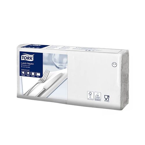 Servetele de masa, 1/4, 33 x 33 cm, Lunch , Alb, Tork, alb