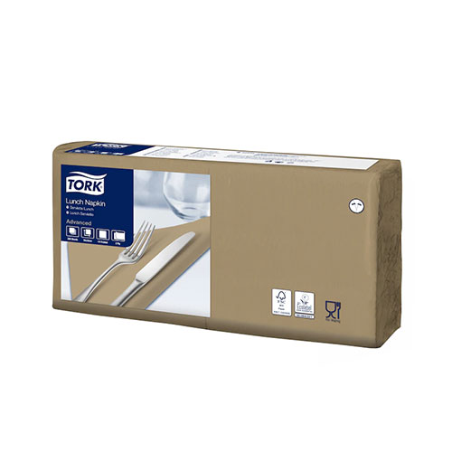 Servetele de masa, 1/4, 33 x 33 cm, Lunch , Alb, Tork, alb maro 