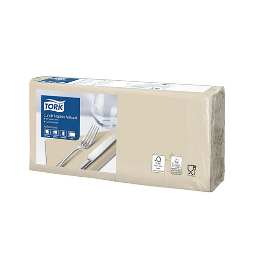 Servetele de masa, 1/4, 33 x 33 cm, Lunch , Alb, Tork, alb natural 
