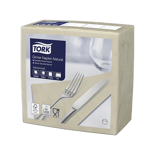 Servetele de masa Dinner 2 straturi 39 x 39 cm, Tork, natural