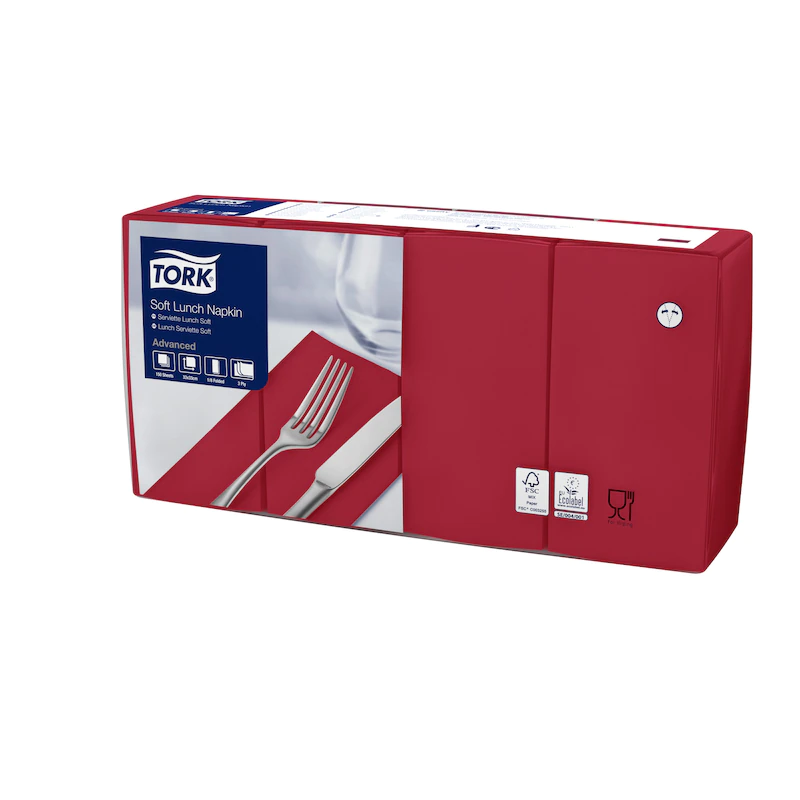 Servetele de masa in 3 straturi 33 x 33 cm, Tork Lunch, bordo