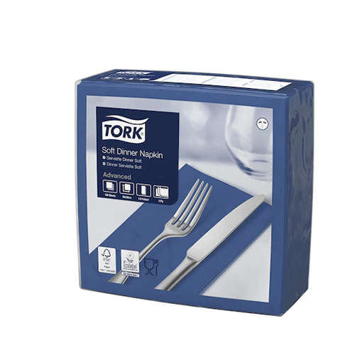 Servetele de masa Dinner 3 straturi 39 x 39 cm 100 buc. Tork, negru albastru inchis 