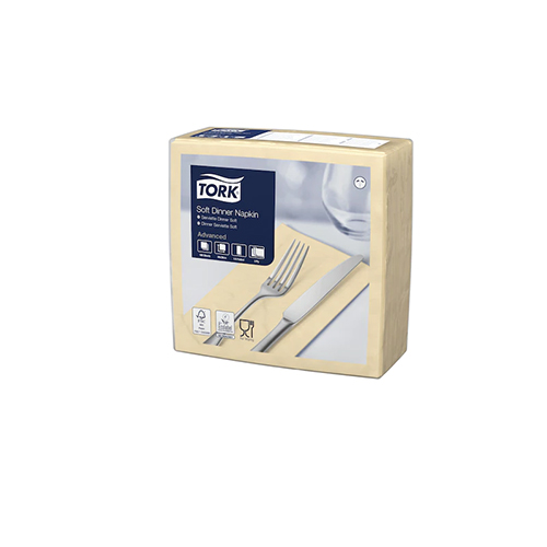 Servetele de masa Dinner 3 straturi 39 x 39 cm 100 buc. Tork, negru galben 