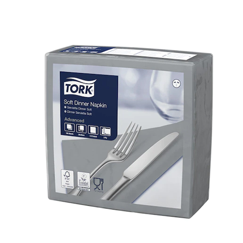 Servetele de masa 3 straturi Dinner 39 x 39 cm 100 buc 1/4, Tork, maro gri 
