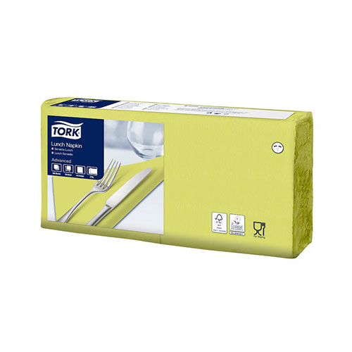 Servetele de masa, 1/4, 33 x 33 cm, Lunch , Alb, Tork, alb lime 