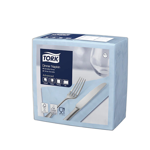Servetele de masa Dinner 2 straturi 39 x 39 cm, Tork, alb albastru 