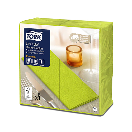 Servetele de masa Premium 39x39 1/8, LinStyle Tork, alb lime 