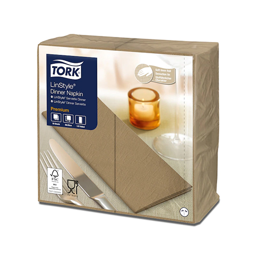 Servetele de masa Premium 39x39 1/8, LinStyle Tork, natural