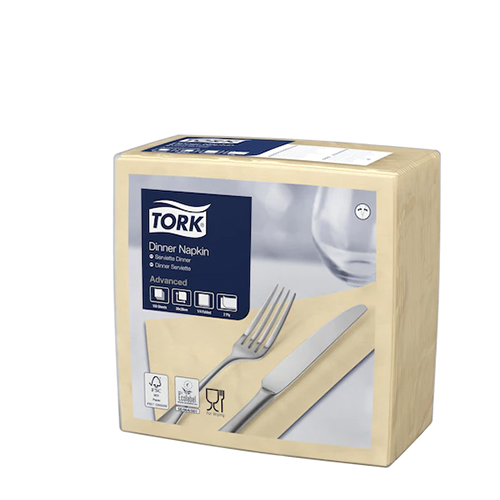 Servetele de masa Dinner 2 straturi 39 x 39 cm, Tork, alb galben 
