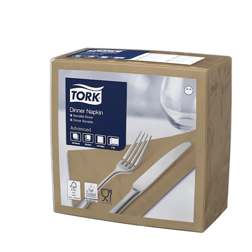 Servetele de masa Dinner 2 straturi 39 x 39 cm, Tork, alb maro 
