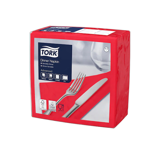 Servetele de masa Dinner 2 straturi 39 x 39 cm, Tork, alb rosu 