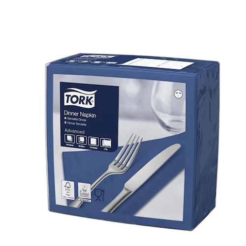 Servetele de masa Dinner 2 straturi 39 x 39 cm, Tork, alb albastru inchis 