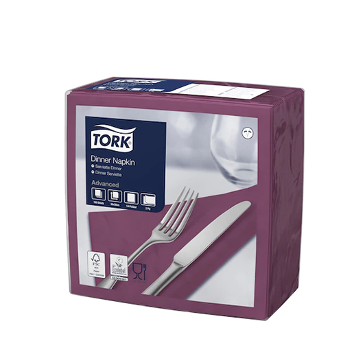 Servetele de masa Dinner 2 straturi 39 x 39 cm, Tork, alb violet 