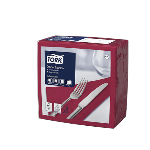 Servetele de masa Dinner 2 straturi 39 x 39 cm, Tork, alb bordo 