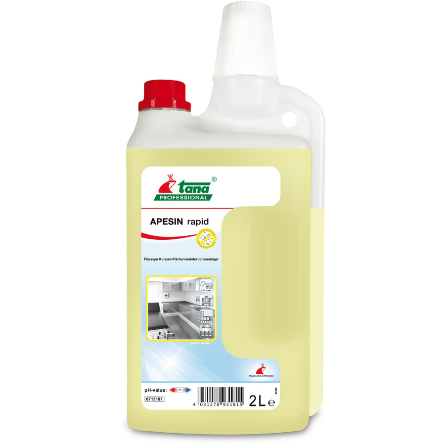 Detergent dezinfectant pentru suprafete pe baza de alcool, 2L, Apesin Rapid Tana Professional