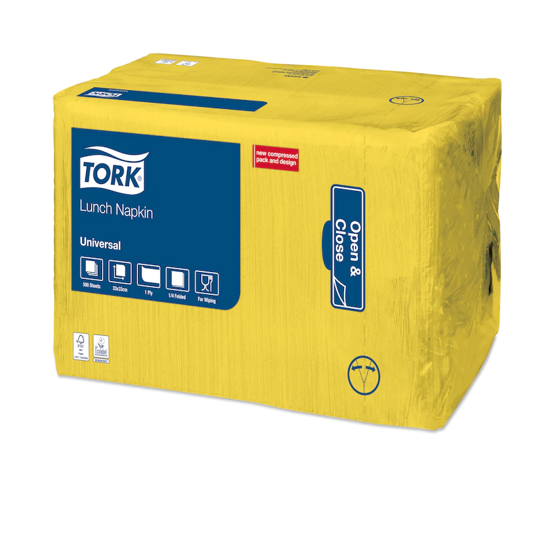 Servetele de masa 33 x 33 cm, Tork, natural galben 