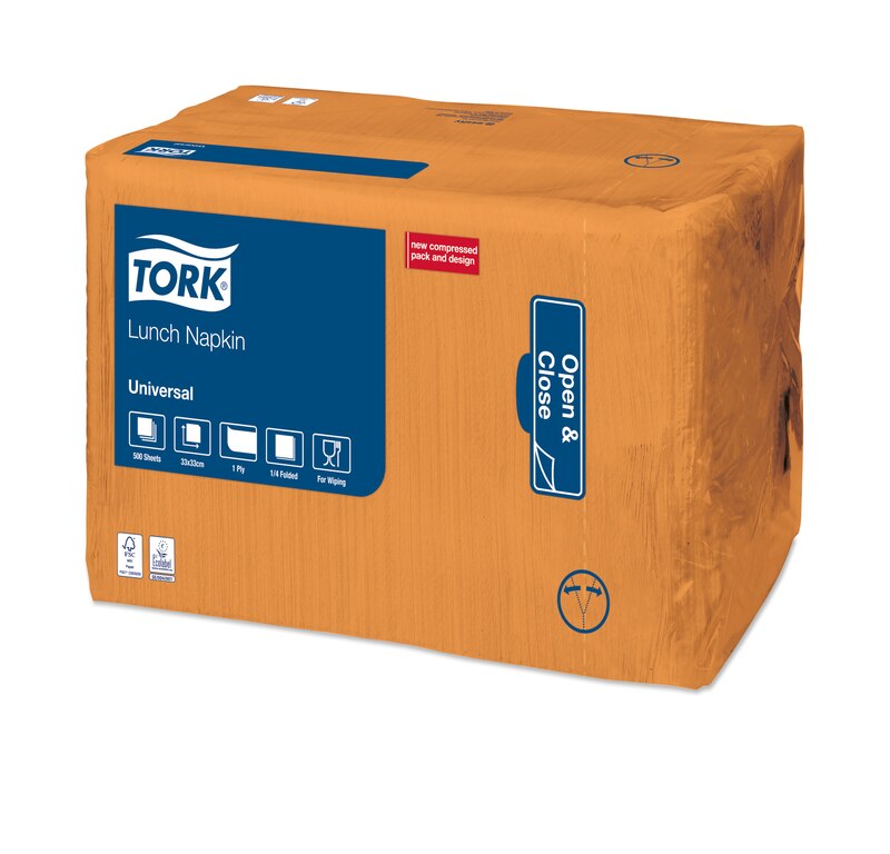 Servetele de masa 33 x 33 cm, Tork, natural portocaliu 