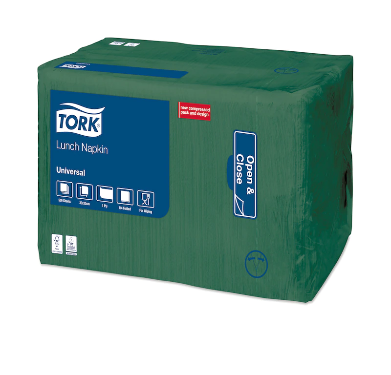 Servetele de masa 33 x 33 cm, Tork, natural verde 
