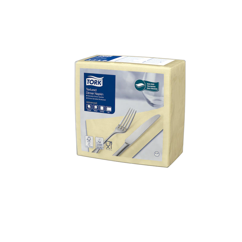 Servetele de masa Dinner 39 x 39 cm 50 buc. alb 1/4, Tork, rosu galben 
