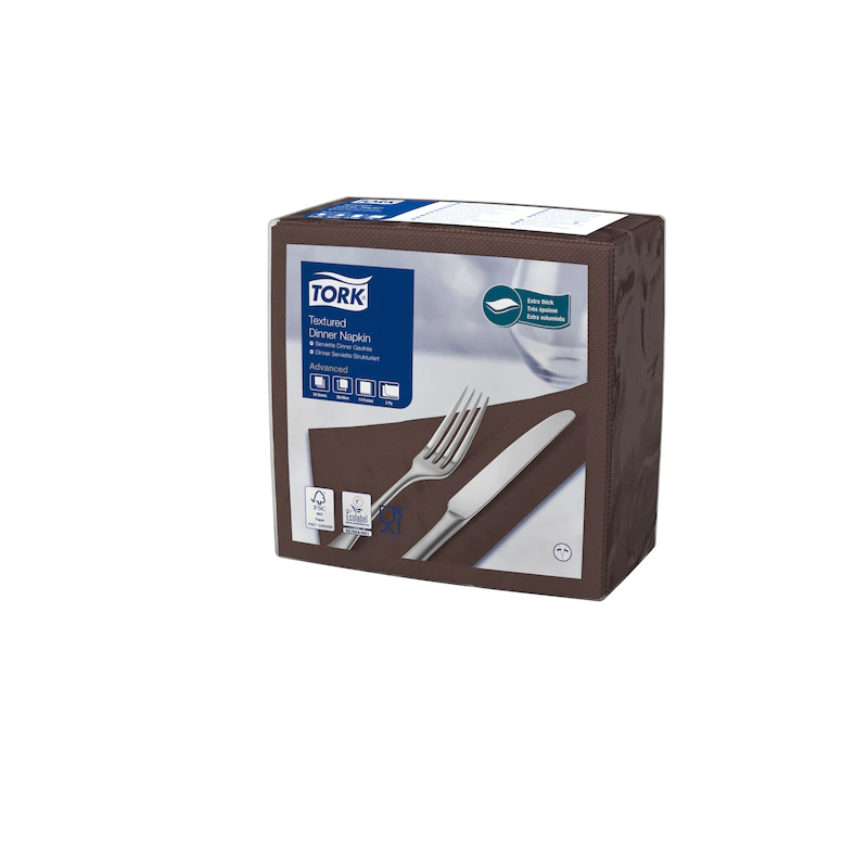 Servetele de masa Dinner 39 x 39 cm 50 buc. alb 1/4, Tork, rosu maro 