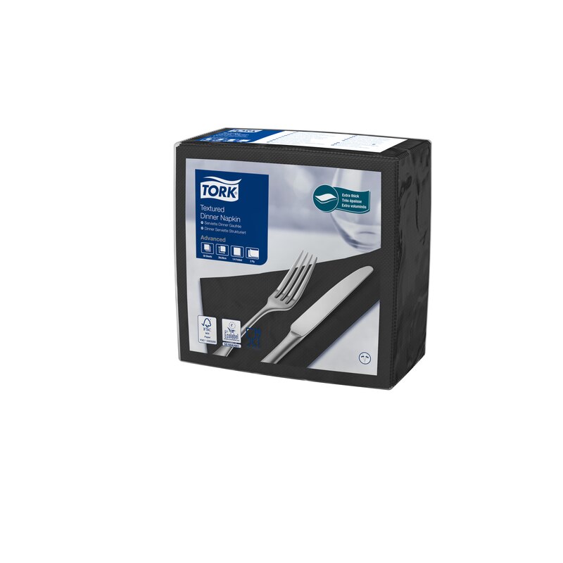 Servetele de masa Dinner 39 x 39 cm 50 buc. alb 1/4, Tork, rosu negru 