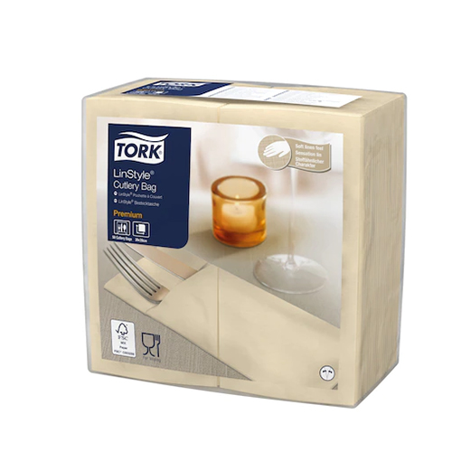 Suport tacamuri tip servetel Premium 39x39 cm, Tork, alb crem 