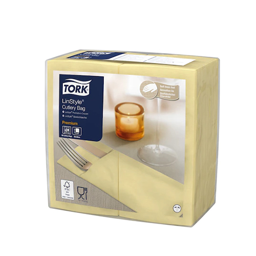 Suport tacamuri tip servetel Premium 39x39 cm, Tork, alb galben 
