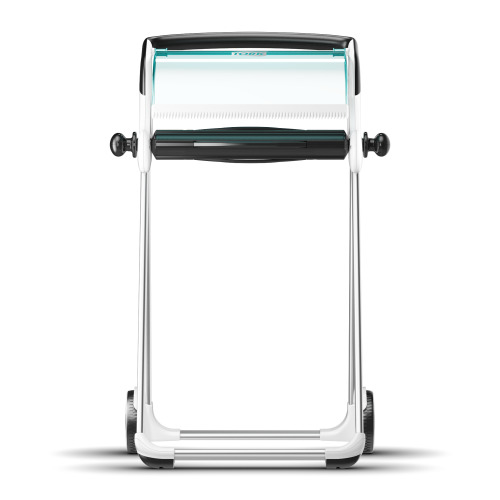 Dispenser mobil role-lavete industriale, albastru, Tork, alb-albastru