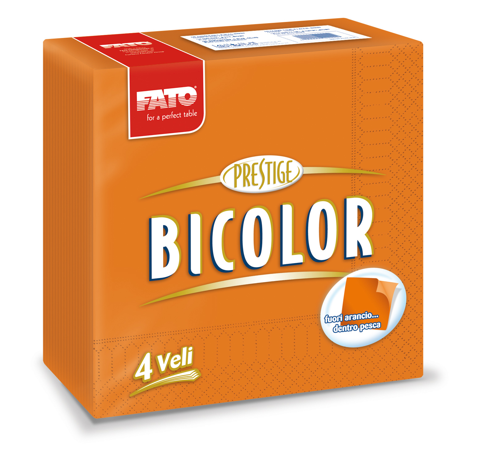 Servetele 40x40 cm 4 straturi, Bicolor, Fato portocali-deschis-portocaliu-inchis 