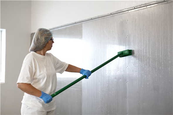 Perie pentru pereti-pardoseli, 225 mm, peri duri, Vikan, verde