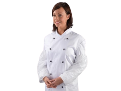 Mansete din polietilena albe, set 100 bucati - Global Hygiene, alb