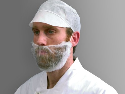 Protectie barba cu banda elastica, alba - Global Food