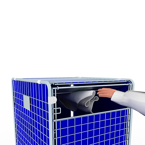 Carucior transport lenjerie pentru spalatorie textila cu 4 laturi cu polipropilena, 50 x 100 mm T20, Picchi