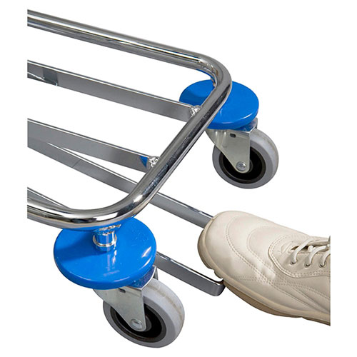 Carucior colectare lenjerie Meditrans triple cu pedala, Vermop