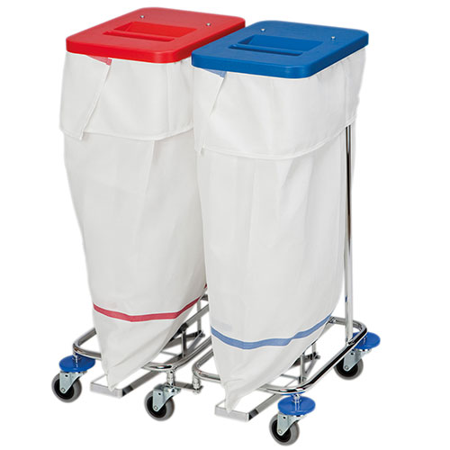 Carucior colectare lenjerie Meditrans double cu pedala, Vermop