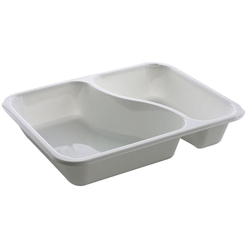 Caserola meniu termosudabila, 2 compartimente, 430-685 ml, alb, Abena