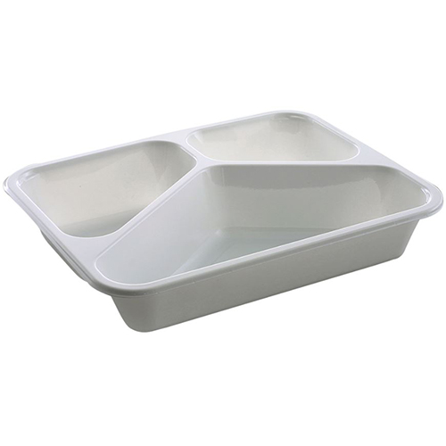 Caserola meniu termosudabila, 3 compartimente, 200-285-520 ml, alb, Abena