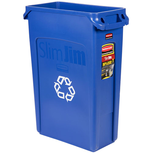Container Slim Jim cu canale de ventilare 87 L reciclare deseuri, Rubbermaid