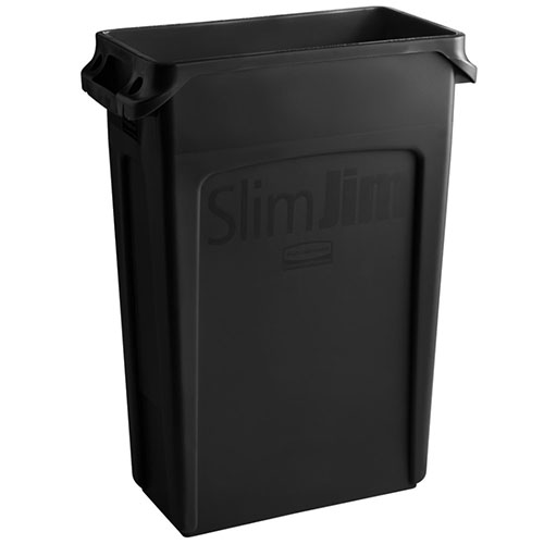 Container Slim Jim cu canale de ventilare 87 L, Rubbermaid negru 