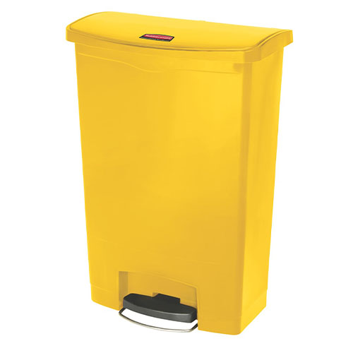 Container Slim Jim Step-On/Front Step 30 L, Rubbermaid galben 