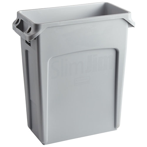 Container Slim Jim cu canale de ventilare 60 L, crem, Rubbermaid, bej gri 