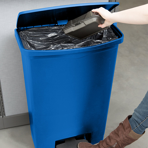 Container Slim Jim cu pedala in fata 90 L, albastru, Rubbermaid