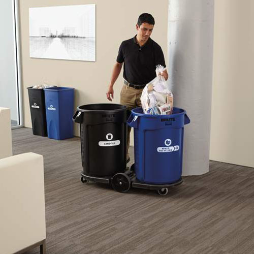 Container Untouchable reciclare deseuri 87 L, albastru, Rubbermaid
