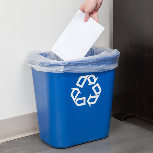 Cos gunoi reciclare deseuri rectangular 12.9 L, albastru, Rubbermaid